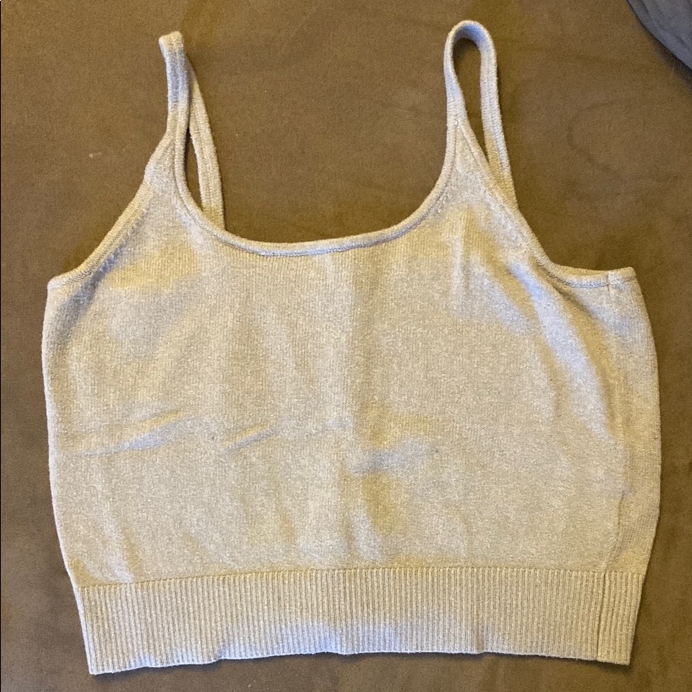 Beige Knit Tank Top